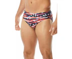TYR Boy's All American Racer Brief - Red/White/Blue - Red