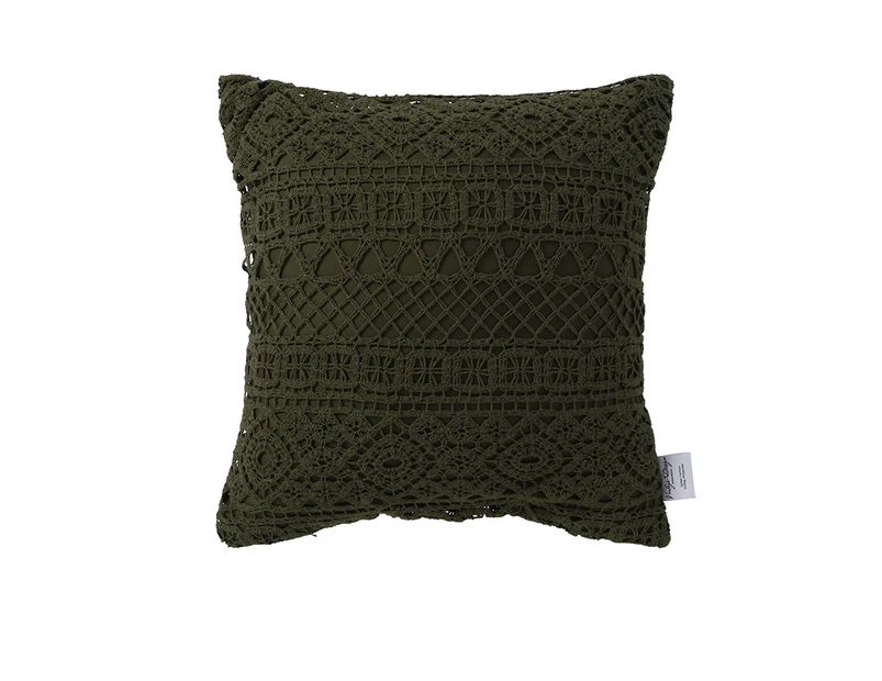 Tenille Cotton Lace Cushion Cover - Olive