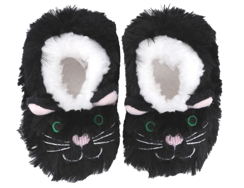 Slumbies Baby Cat Foot Coverings / Slippers - Black