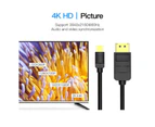 VENTION Mini DP to DP Adapter Cable 4K@60Hz Mini DisplayPort to DisplayPort Converter Male to Male Gold-Plated Cord for MacBook Thunderbolt Projector