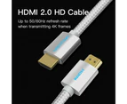 HDMI 2M Cable Cotton Braided TV Projector LCD LED HDMI 2.0 4K 60Hz 3D 1080p