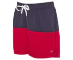 Tommy Hilfiger Swimwear Men's Short Leg Colour Block Drawstring Boardshorts - Navy Blazer/Tango Red