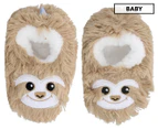 Slumbies Baby Sloth Furry Footpals Shoes - Brown