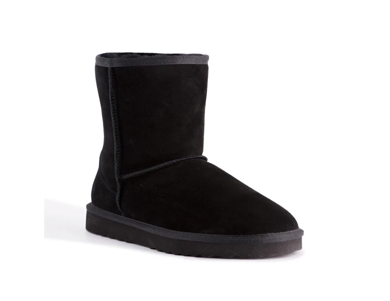 Aus Wooli Ugg Cronulla Mid Calf Sheepskin Boot - Black