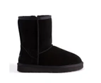 Aus Wooli Ugg Cronulla Mid Calf Sheepskin Boot - Black