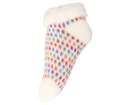 Slumbies Women's Shortie Sherpa Lined Socks - White