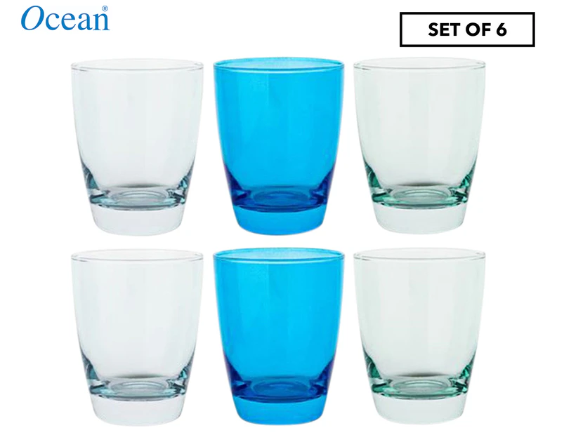 Set of 6 Ocean 365mL Tiara Blues Double Old Fashioned Glasses