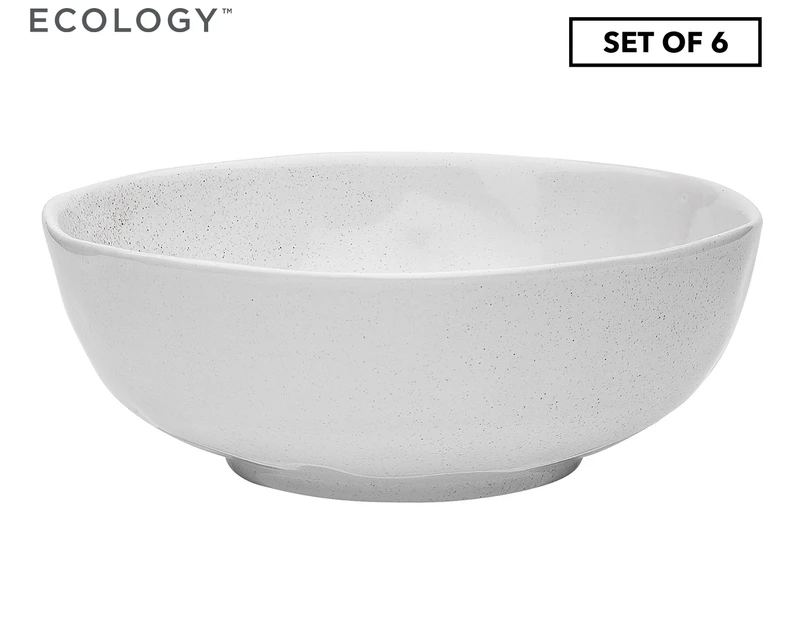6 x Ecology 18cm Speckle Bowls - Milk