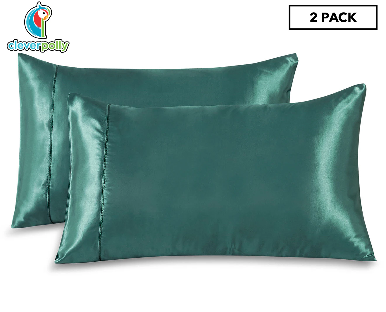 CleverPolly Satin Pillowcase Twin Pack - Green