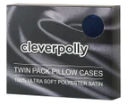 CleverPolly Satin Pillowcase Twin Pack - Navy