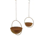 Set of 2 Willow & Silk Floating Round Planters - Rust