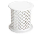 Willow & Silk Hamptons Quatrefoil Side Table - White