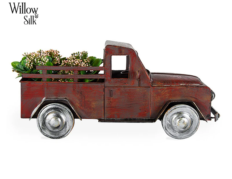 Willow & Silk 49cm Vintage Farm Truck Planter - Multi/Distressed