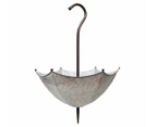 Willow & Silk 59cm Embossed Umbrella Hanging Planter - Galvanised Rust