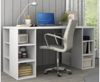 Bloc Office Desk Home Computer Laptop Writing Study Student Everyday Desk with 6 Storage Shelves - White