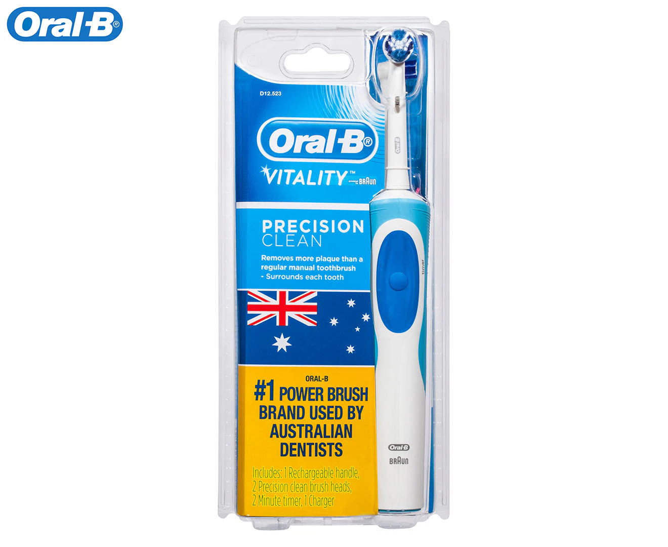 Oral B Toothbrush Power Vitality Precision Clean 2 Refills