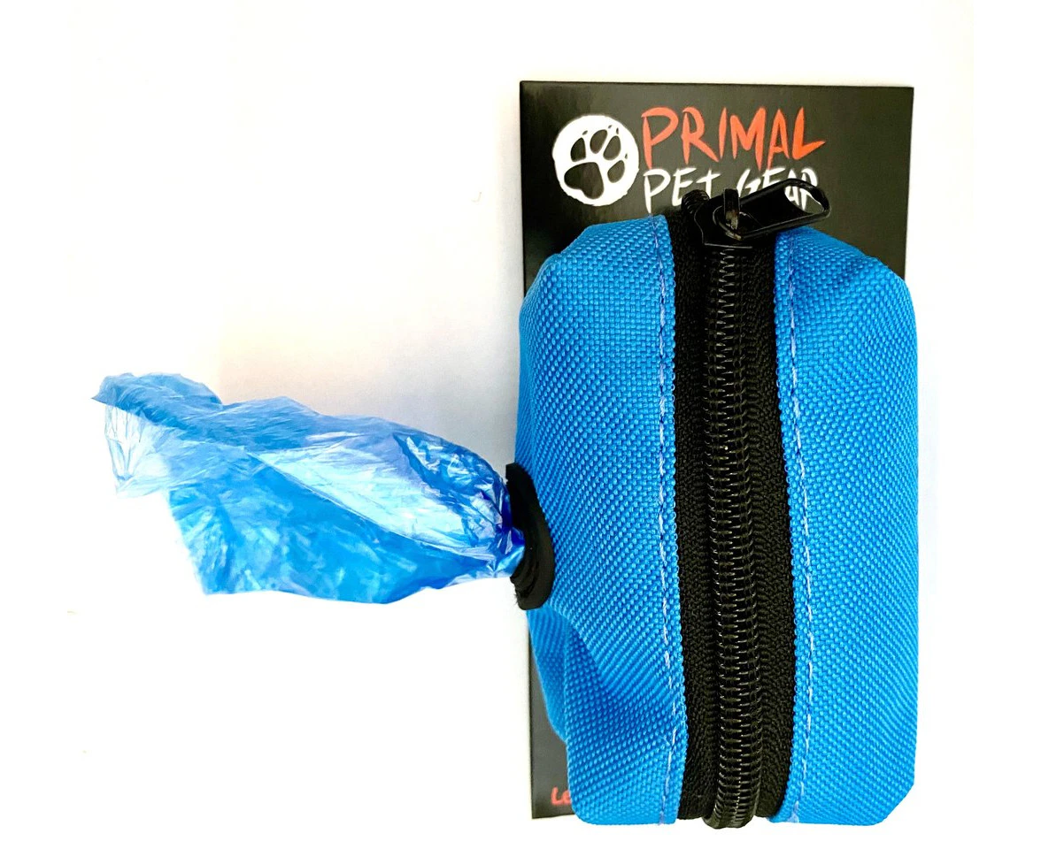 Primal Pet Gear Dog Poop Bag Dispenser - Fits Any Dog Leash - Blue