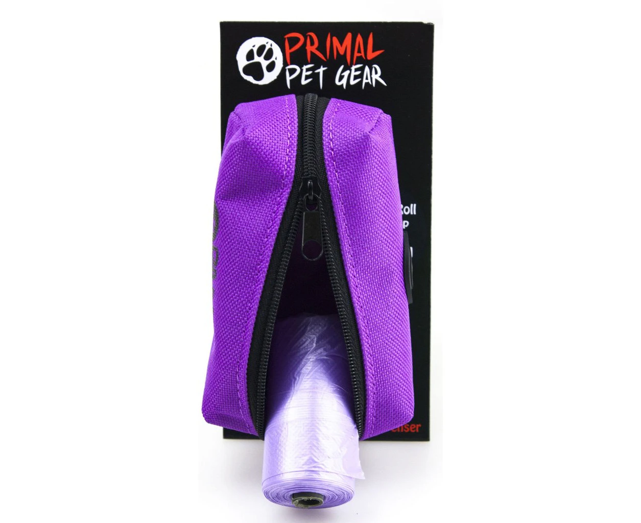 Primal Pet Gear Dog Poop Bag Dispenser - Fits Any Dog Leash - Purple