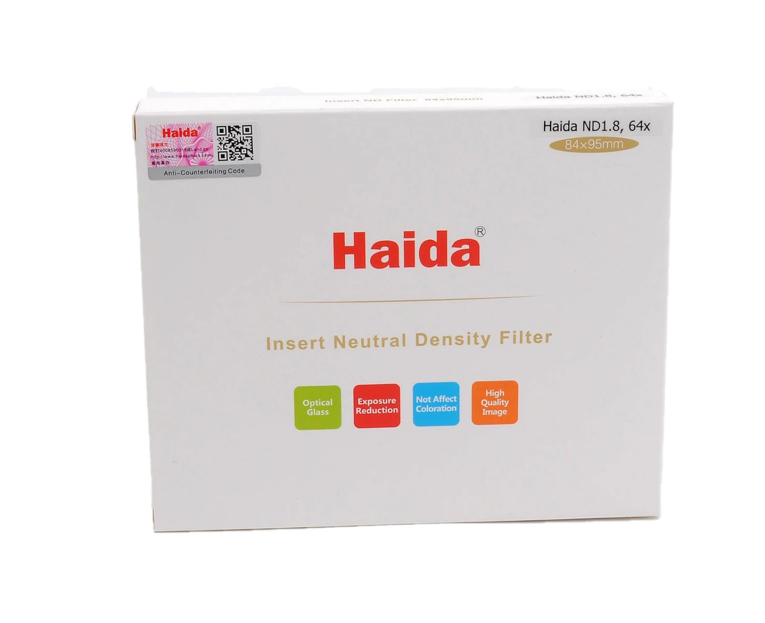 Haida Square Filter ND1.8 64x 84x95mm Optical Glass 6 stop for 83 Series Filter Holder