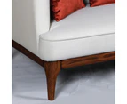 ISA 3 Seater Sofa Ivory & Walnut