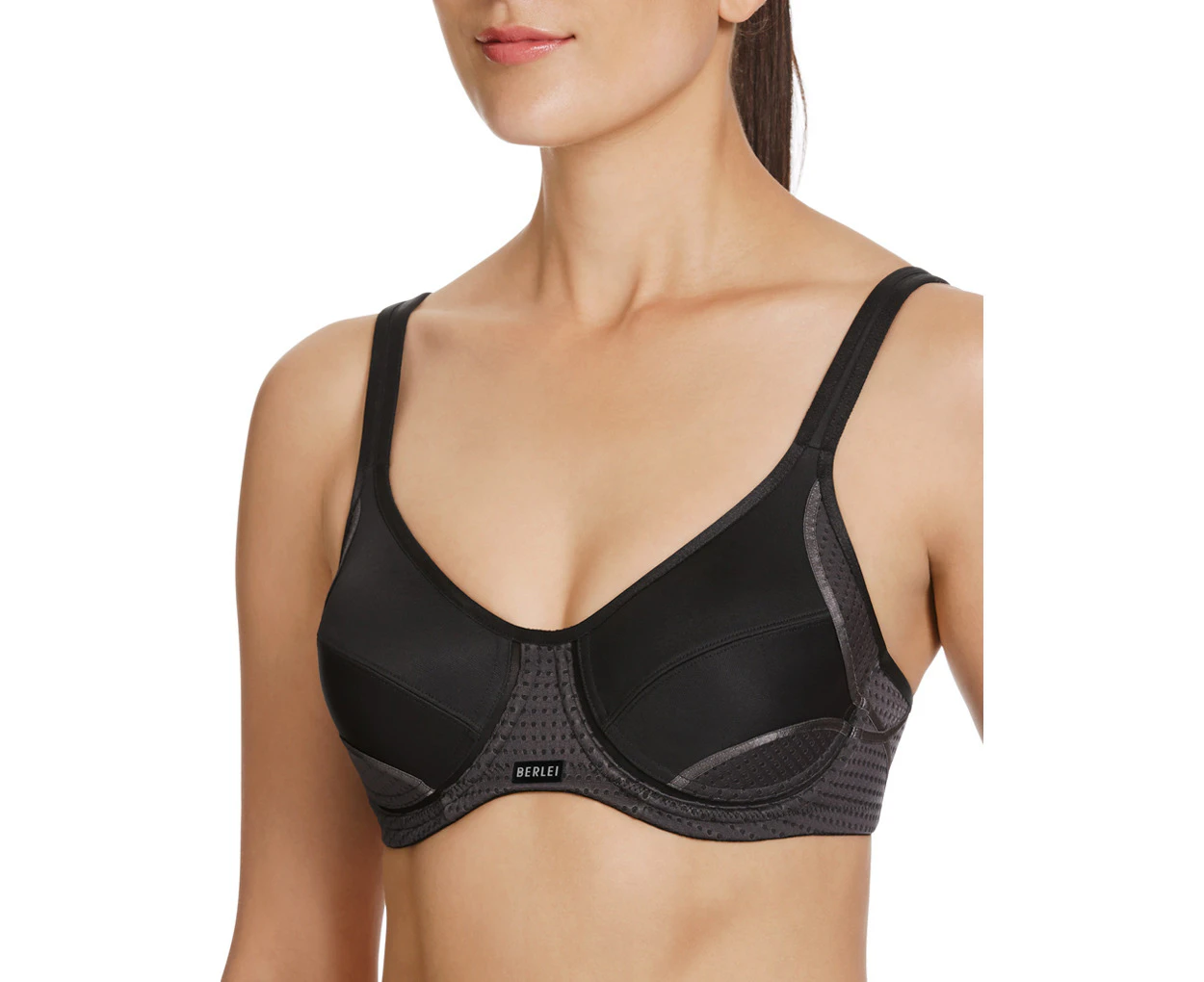 Berlei Electrify Black Mesh Underwired Sports Bra YYN7