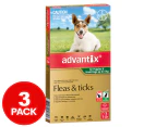 Advantix Fleas & Ticks Treatment For Puppies & Small Dogs 0-4kg 3pk