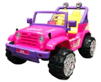 Barbie 12V Convertible Jeep Electric Ride On - Pink/Purple
