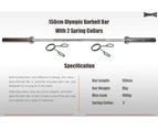 79kg Total - 150cm Olympic Barbell Bar - 15kgx2 + 20kgx2 Weight Plates FREE Spring Collar