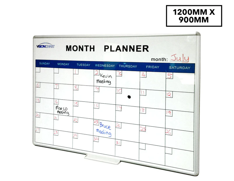 Visionchart 1200x900mm Month Planner Whiteboard