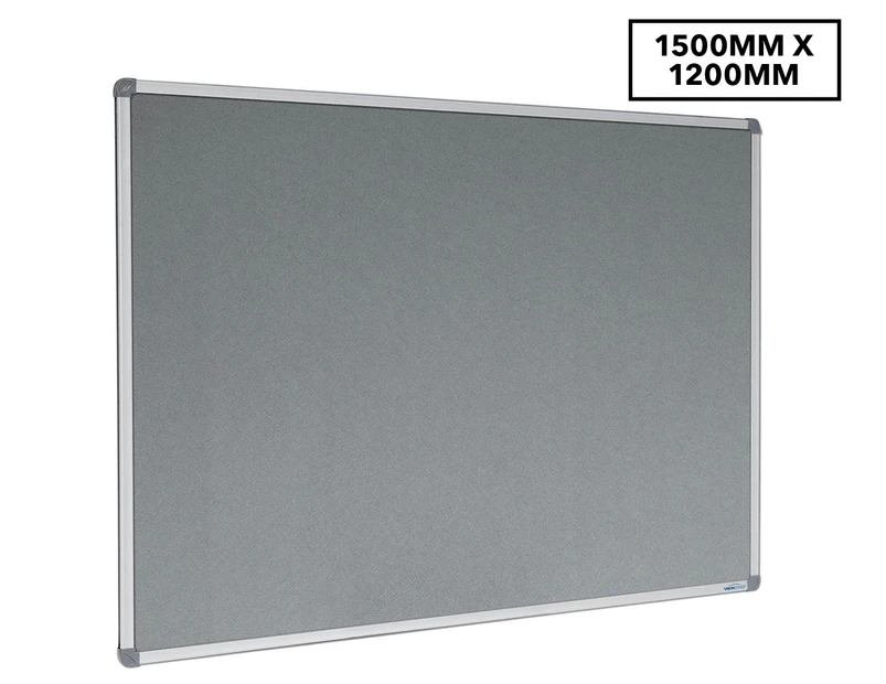 Visionchart 1500x1200mm Grey Felt Pinboard