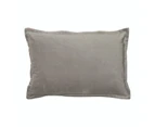 Lush Velvet Silver Cushion/Cushion Cover 55x35cm - With Feather Cushion Insert