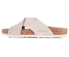 Birkenstock Women's Siena Big Buckle Suede Narrow Fit Sandals - Washed Metallic Rose Gold