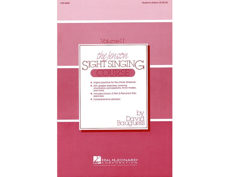 Jenson Sight Singing Course Book 2 Singers Ed (Softcover Book)
