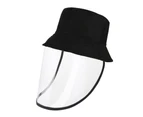 Bucket Hat w/ 25.5cm Protective Face Shield for Adults-Black