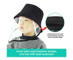 Bucket Hat  w/ 22cm Protective Face Shield for Kids - Black