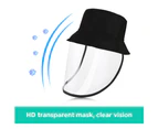 Bucket Hat  w/ 22cm Protective Face Shield for Kids - Black
