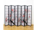 Cherry Blossom Room Divider Screen Black 8 Panel