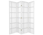 Cross Room Divider Screen White 4 Panel