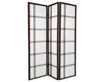 Cross Room Divider Screen Brown 3 Panel