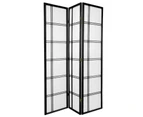 Cross Room Divider Screen Black 3 Panel