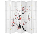 Cherry Blossom Room Divider Screen White 6 Panel