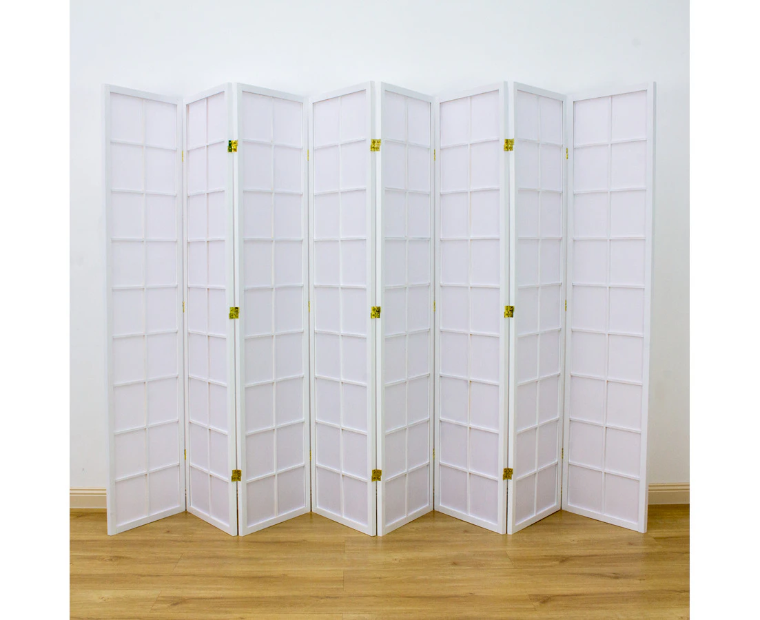 Zen Room Divider Screen White 8 Panel