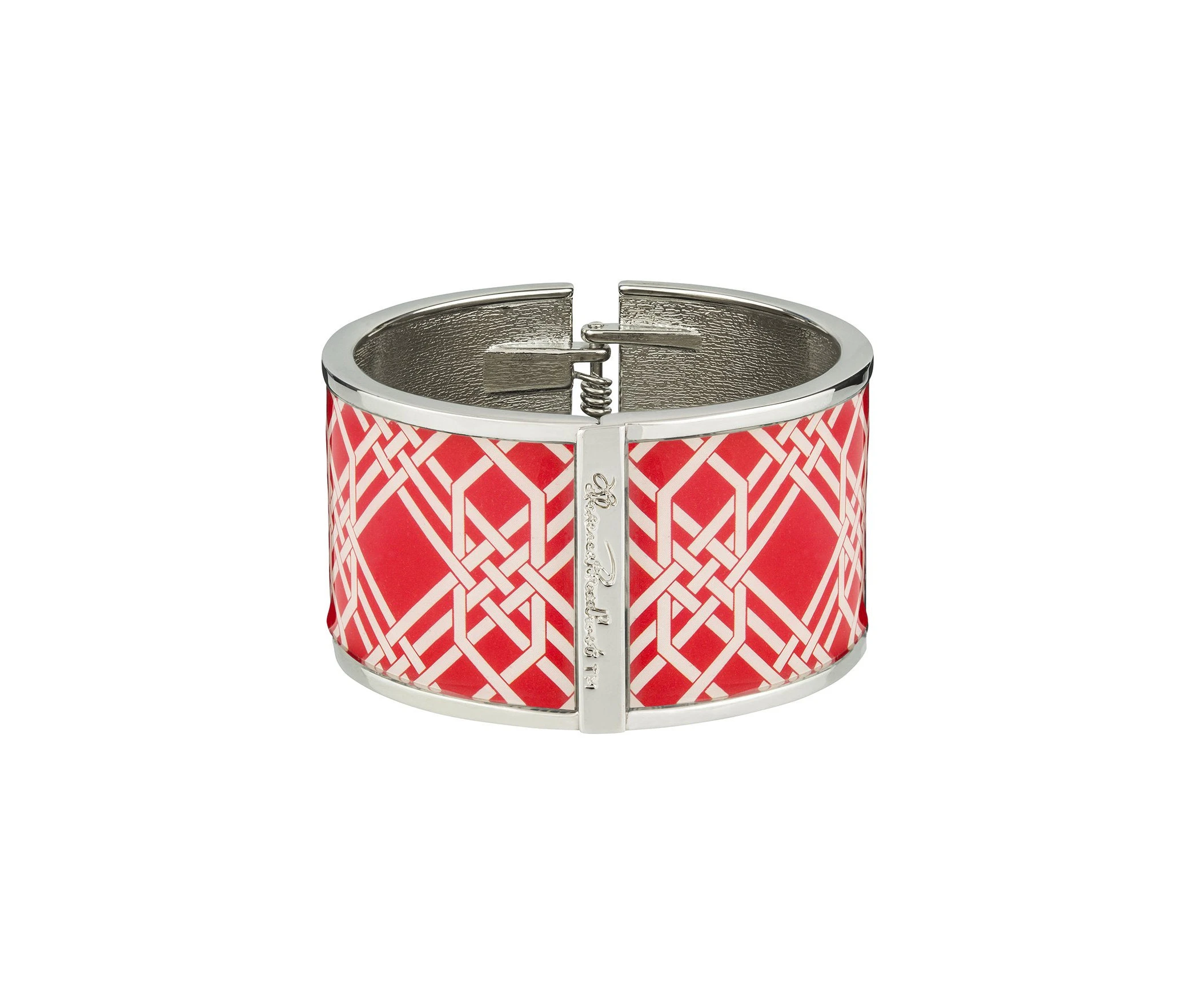 Florence Broadhurst Accessories Pagoda Enamel Women's Red And Silver Plated Bangle