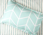 Gioia Casa Kew 100% Cotton Reversible Queen Bed Quilt Cover Set - Teal/White
