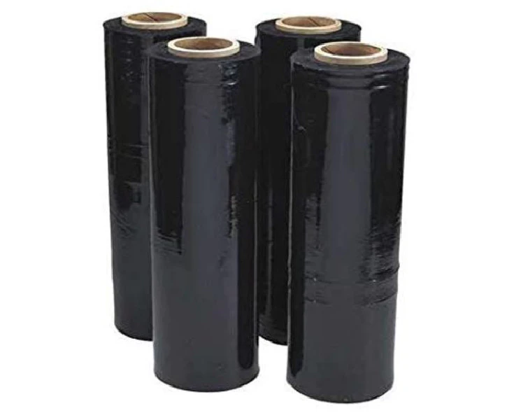 Black Hand Stretch Film Pallet Shrink Wrap [500mm X 400m] - 4 Rolls (save 25%)