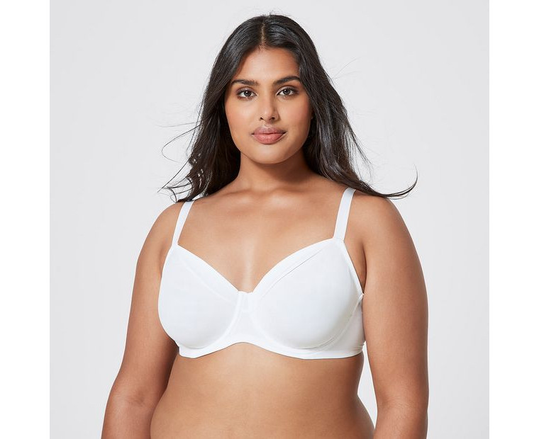 Fuller Figure Cotton Soft Cup Bra - White