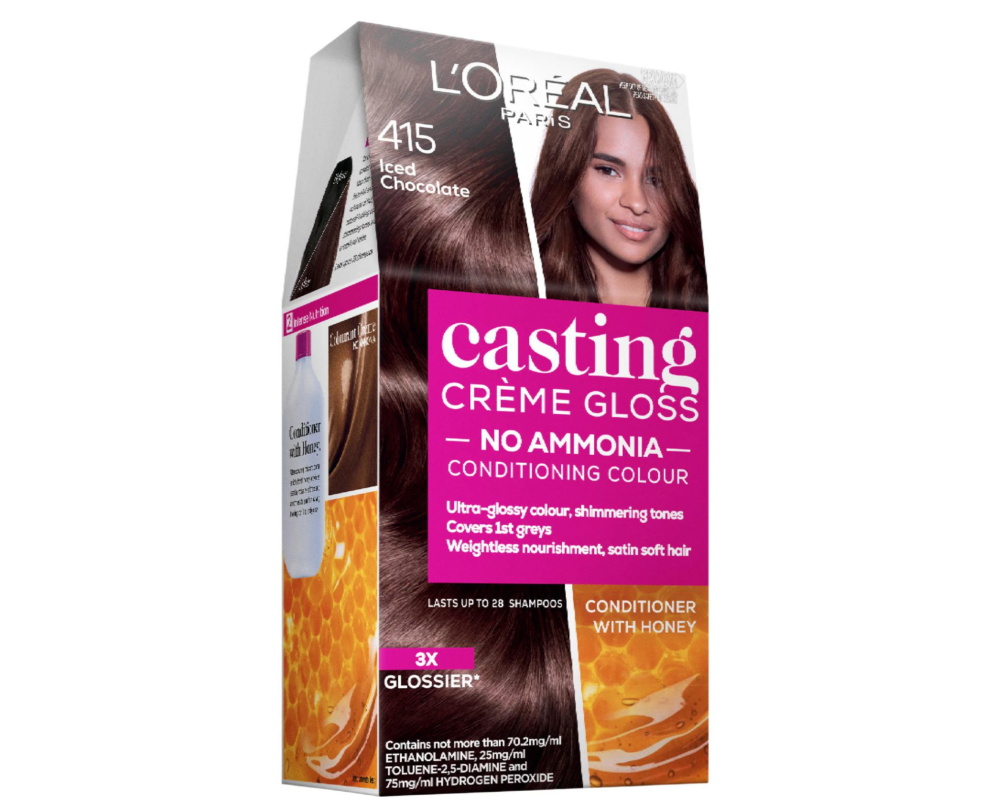 L'Oreal Paris Casting Creme Gloss Semi-Permanent Hair Colour - 415 Iced Chocolate(Ammonia Free)