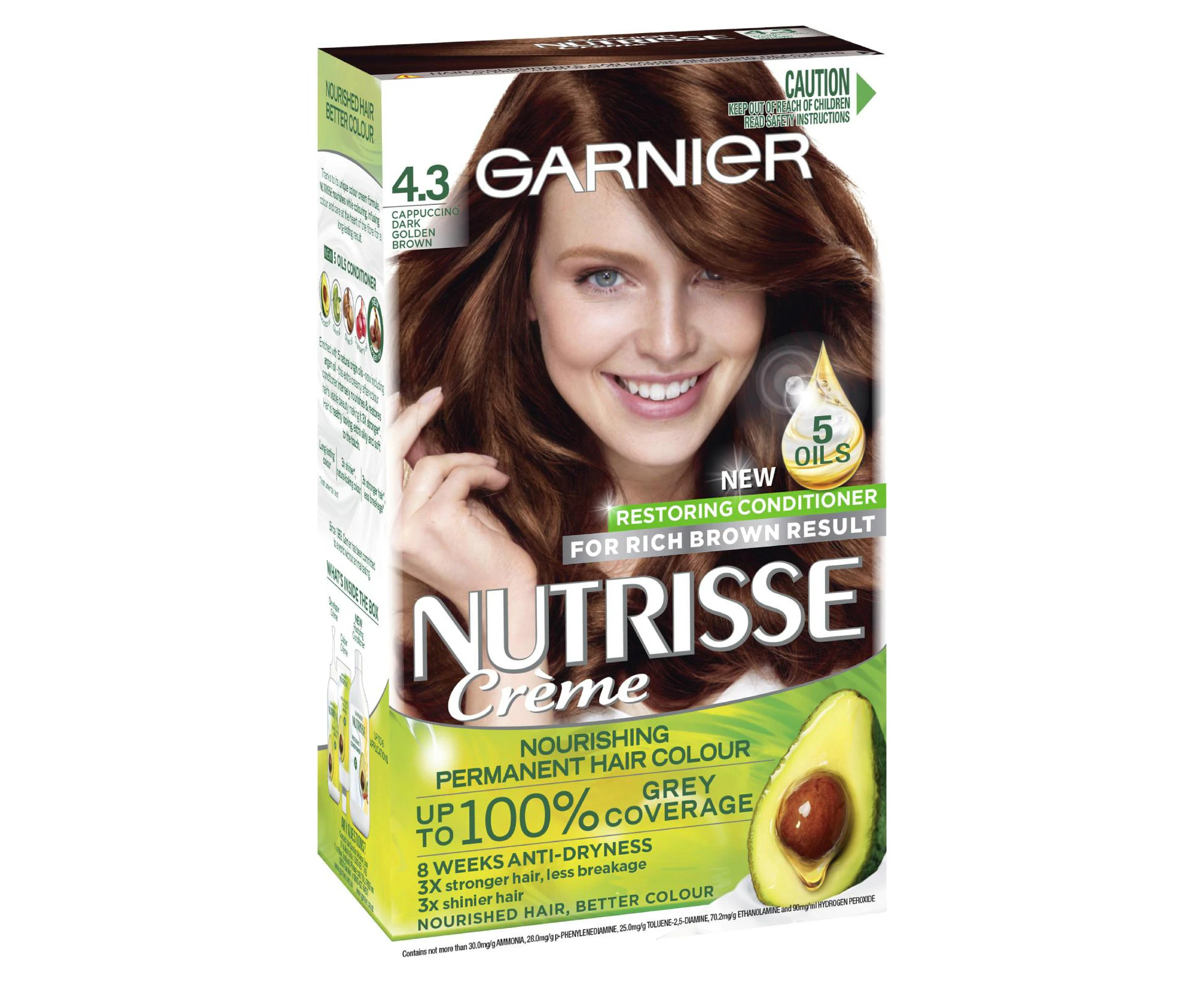 Garnier Nutrisse Permanent Hair Colour - 4.3 Cappuccino