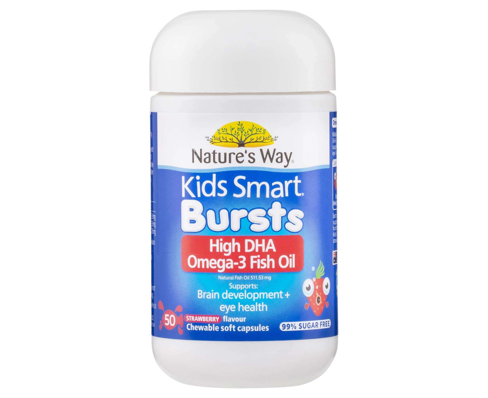 Natures Way Kids Smart Omega 3 Fish Oil Strawberry 50 Capsules