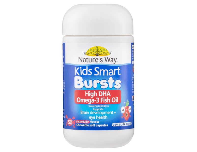 Natures Way Kids Smart Omega-3 Fish Oil Strawberry 50 Chewable Caps